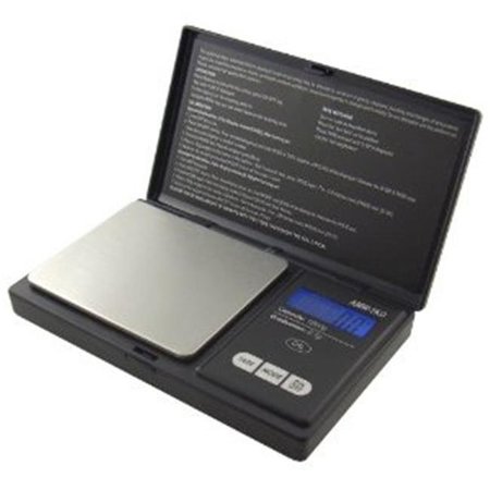 AMERICAN WEIGH SCALES American Weigh Scales AWS-1KG-BLK 9.9 x 14.6 x 2.5 cm Signature Series Black AWS-1KG Digital Pocket Scale  1000 by 0.1 G AWS-1KG-BLK